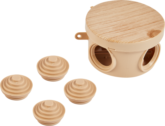 Распределительная коробка открытая TDM D65x40 мм 4 ввода IP54 цвет сосна