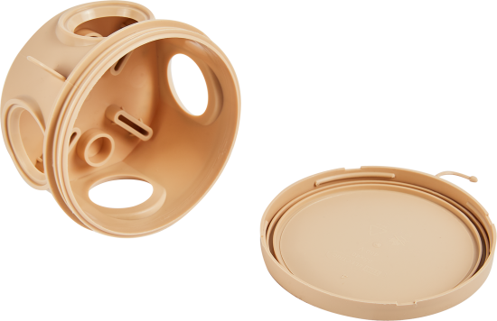 Распределительная коробка открытая TDM D65x40 мм 4 ввода IP54 цвет сосна