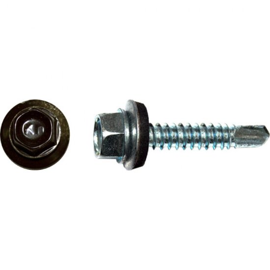 Кровельный саморез КРЕП-КОМП 5,5x19 RAL8019, серо-коричневый К 4000 шт