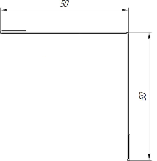 Планка для внутренних углов 50x50 мм 2 м 0.4 мм RAL 6005 зелёный