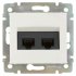 Розетка компьютерная двойная RJ45 категория 5e UTP - Legrand Valena - с захватами - белый