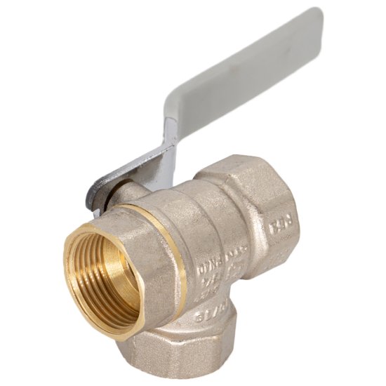 Кран шаровой латунный СТМ Стандарт 3/4 ВР(г) х 3/4 ВР(г) ручка трехходовой (CW3FL034)
