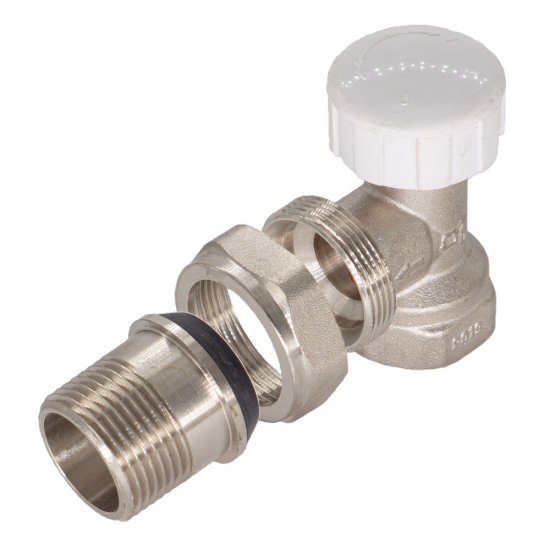 Клапан термостатический угловой СТМ 1/2 ВР(г) х 1/2 НР(ш) для радиатора (CARTVA12)