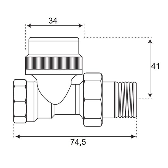 Клапан термостатический СТМ 1/2 ВР(г) х 1/2 НР(ш) для радиатора (CARTVS12)