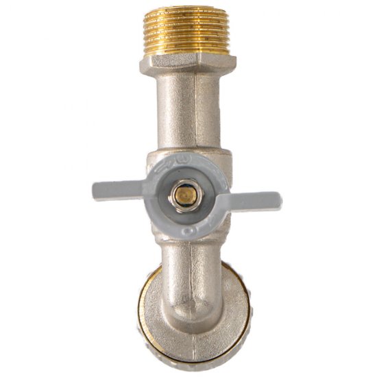 Кран шаровой латунный СТМ Стандарт 1/2 НР(ш) бабочка со штуцером угловой (CWBB0012)