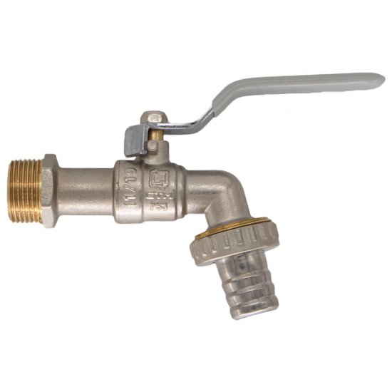 Кран шаровой латунный СТМ Стандарт 1/2 НР(ш) ручка со штуцером угловой (CWBH0012)