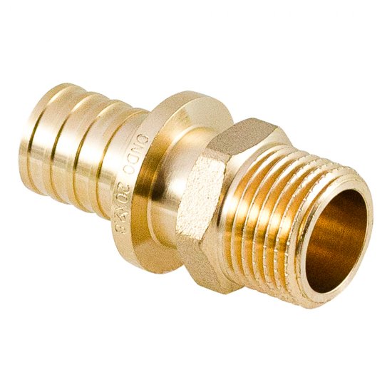 Соединитель прямой Ondo 20 мм х 1/2 НР(ш) латунь (OXM02012)