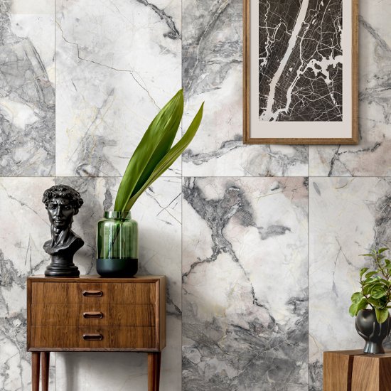 Керамогранит Idalgo Граните Люссо небиа белый матовый 1200х600х10 мм (3 шт.=2,16 кв.м)