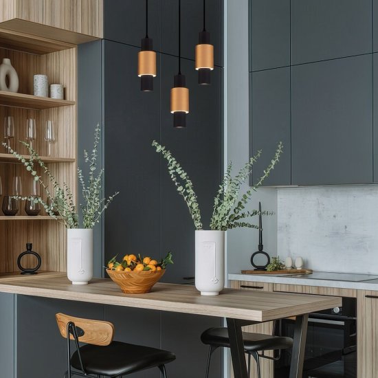 Светильник светодиодный подвесной Eurosvet Bento 4200К 13 Вт 5 кв.м черный/золото IP20 (a051714)