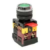 Кнопка плоская EKF PROxima ABLFS-22 230 В IP40 без фиксации с подсветкой зеленая (ablfs-22-g)