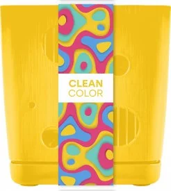 Горшок цветочный Clean Color 8.8x8.8 см h9 см v0.5 л пластик желтый