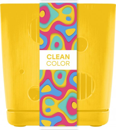 Горшок цветочный Clean Color 8.8x8.8 см h9 см v0.5 л пластик желтый