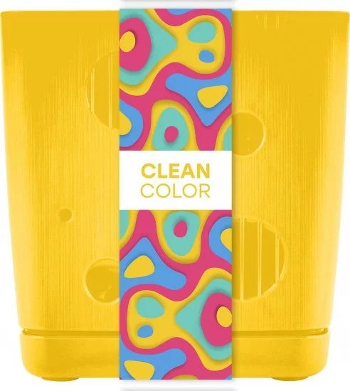 Горшок цветочный Clean Color 8.8x8.8 см h9 см v0.5 л пластик желтый