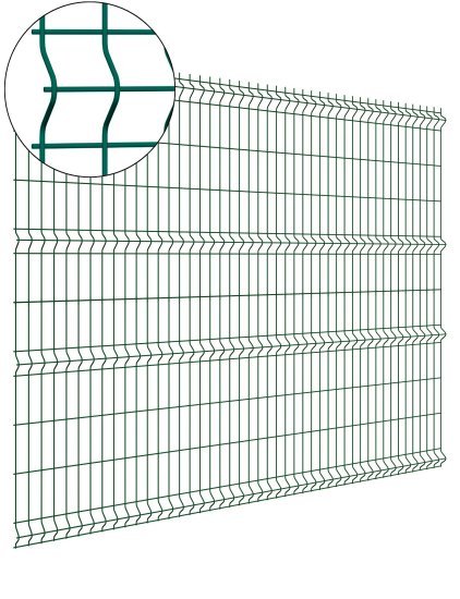 3D панель Profi для забора 2.03x2.5 м оцинкованная сталь зеленый