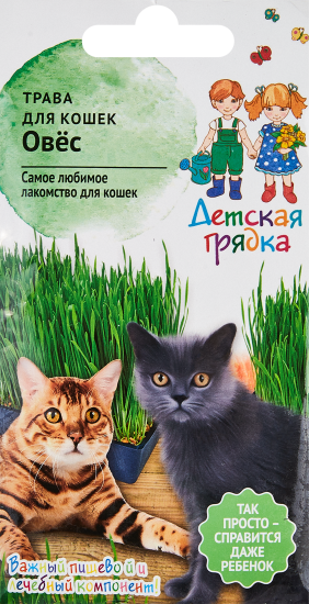 Семена Детская грядка трава для кошек Овес