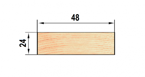 Брусок строганый 24x48x2000 мм лиственница ФГИС ЛК
