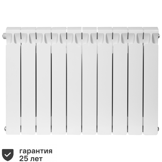 Радиатор секционный Rifar Monolit 500/100 биметалл 10 секций нижнее левое подключение цвет белый