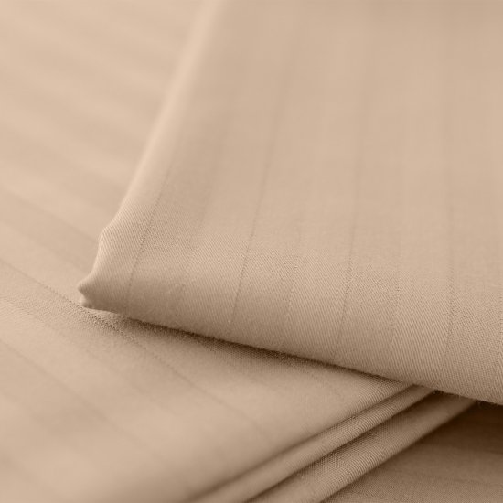 Комплект постельного белья 1,5-спальный страйп-сатин Verossa Stripe бежевый с простыней 180х215 см