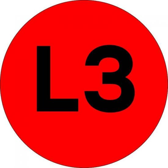 Наклейка знак электробезопасности EKF PROxima d20 мм L3 красная (100 шт.) (an-2-15-2)