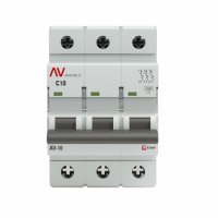 Автоматический выключатель модульный EKF Averes AV-10 3P 10А тип C 10 кА 400 В (mcb10-3-10C-av)