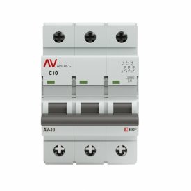 Автоматический выключатель модульный EKF Averes AV-10 3P 10А тип C 10 кА 400 В (mcb10-3-10C-av)