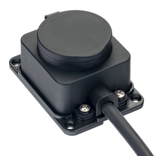 Розетка штепсельная Düwi одинарная с заземлением IP44 настенная черная