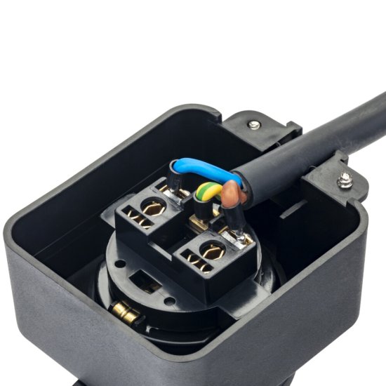 Розетка штепсельная Düwi одинарная с заземлением IP44 настенная черная