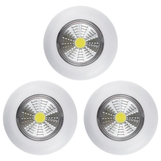 Фонарь пушлайт Ritter светодиодный 1 LED 3 Вт на батарейках AAA пластик самоклеящийся (29098 8)