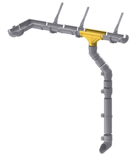 Воронка желоба Docke Lux пластиковая d140-100 мм шоколад RAL 8019