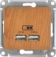 Розетка USB встраиваемая Systeme Electric Glossa цвет дуб