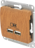 Розетка USB встраиваемая Systeme Electric Glossa цвет дуб