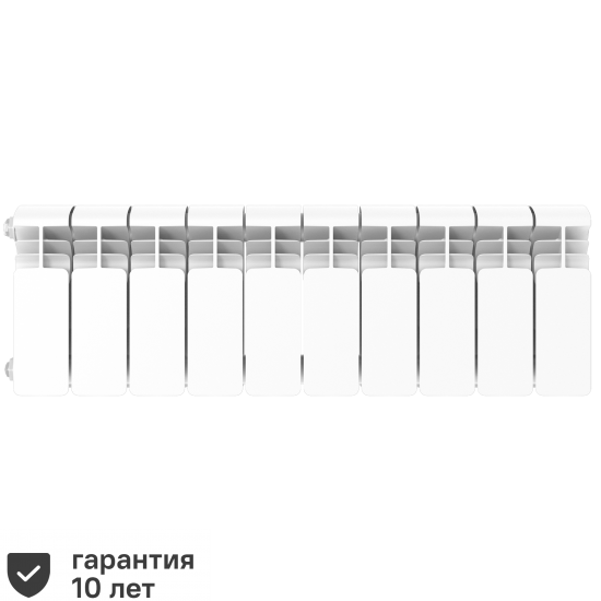 Радиатор секционный Rifar Alum RAL20010 200/90 10 секций боковое подключение алюминий белый