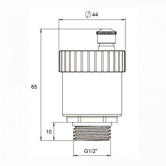 Воздухоотводчик вертикальный выпуск Ondo 1/2 автоматический (AAV001)