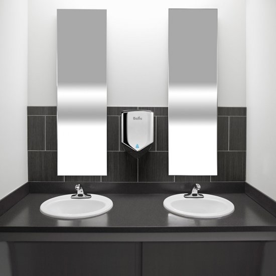 Сушилка для рук Ballu Typhoon высокоскоростная антивандальная 1010 Вт хром матовый (BAHD-1010)