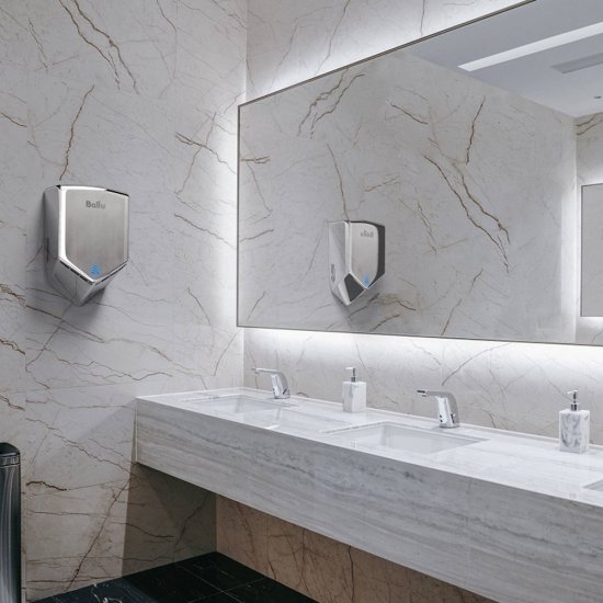 Сушилка для рук Ballu Typhoon высокоскоростная антивандальная 1010 Вт хром матовый (BAHD-1010)