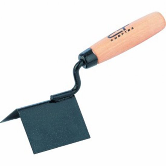 Кельма угловая Сибртех 80х60х60 мм с деревянной ручкой для внешних углов