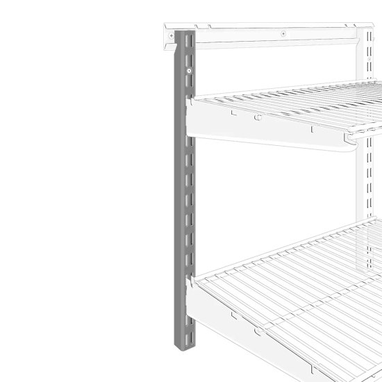 Направляющая двухрядная Титан-GS 51.2 см сталь цвет белый