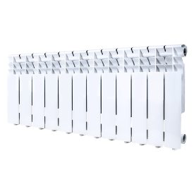 Радиатор секционный Monlan Aluminium 350/80 12 секций боковое подключение алюминий белый