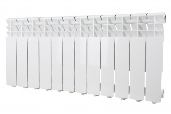 Радиатор секционный Monlan Aluminium 350/80 12 секций боковое подключение алюминий белый