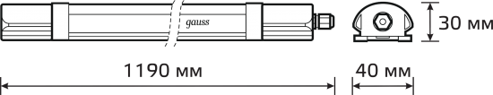Светильник линейный светодиодный Gauss 1210 мм 36 Вт холодный белый свет