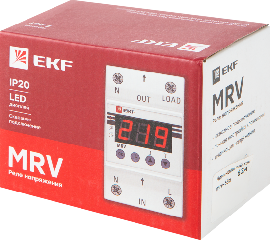 Реле напряжения с дисплеем EKF MRV 63A