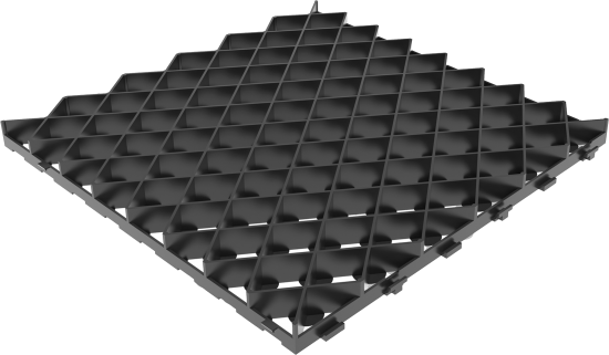 Газонная решётка 60x60 см С250 пластик цвет черный