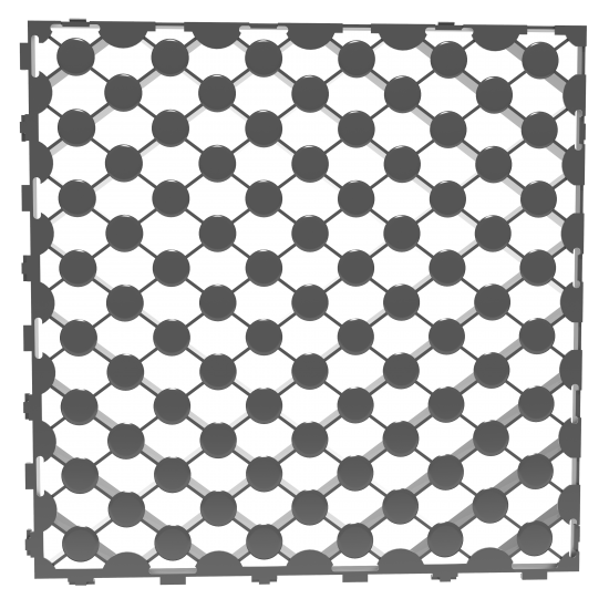 Газонная решётка 60x60 см С250 пластик цвет черный