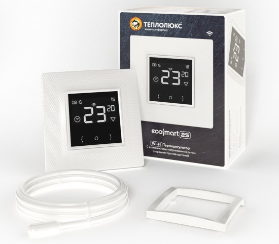 Терморегулятор для теплого пола Теплолюкс Ecosmart 25 электронный программируемый цвет белый