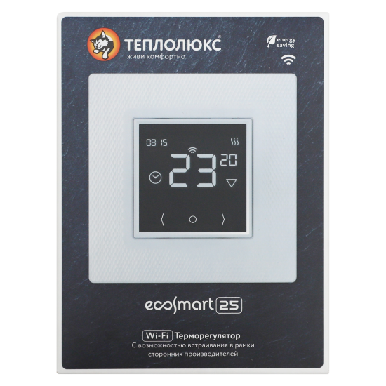 Терморегулятор для теплого пола Теплолюкс Ecosmart 25 электронный программируемый цвет белый