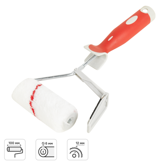 Мини-валик для водных красок 100 мм Master Сolor ворс 12 мм полиэстер с ручкой