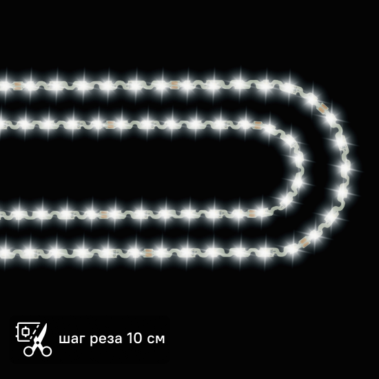 Светодиодная лента для подсветки труднодоступных мест Apeyron SMD2835 24В 10 мм 2м 5 Вт/м 60диод/м 400 лм/м 4000 К