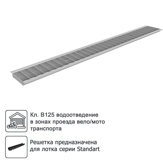 Решетка к каналам DN100 стальная