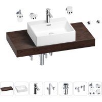 Комплект мебели для ванной комнаты с раковиной Wellsee Genuine Tree