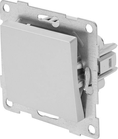 Переключатель проходной встраиваемый Gusi Electric 1 клавиша цвет серебро